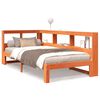 vidaXL Massivholzbett mit Regal ohne Matratze Wachsbraun 75x190 cm