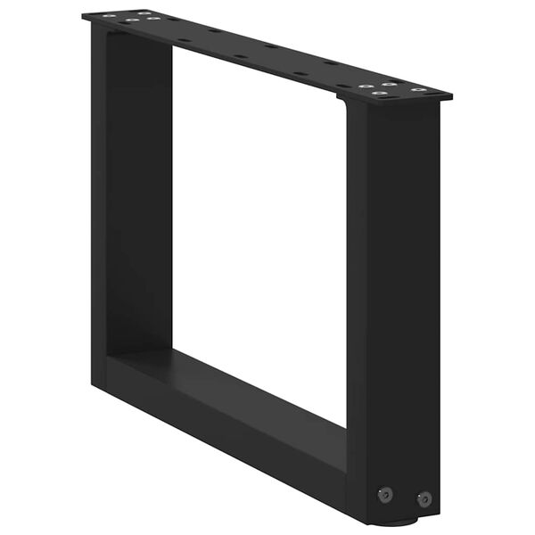 vidaXL Couchtischbeine U-Form 2 Stk. Schwarz 50x(30-31) cm Stahl