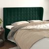 vidaXL Kopfteil mit Ohren Dunkelgr&uuml;n 163x23x118/128 cm Samt