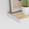 vidaXL Schweberegale 2 Stk. Eichen-Optik und Wei&szlig; 40x23x3,8 cm MDF