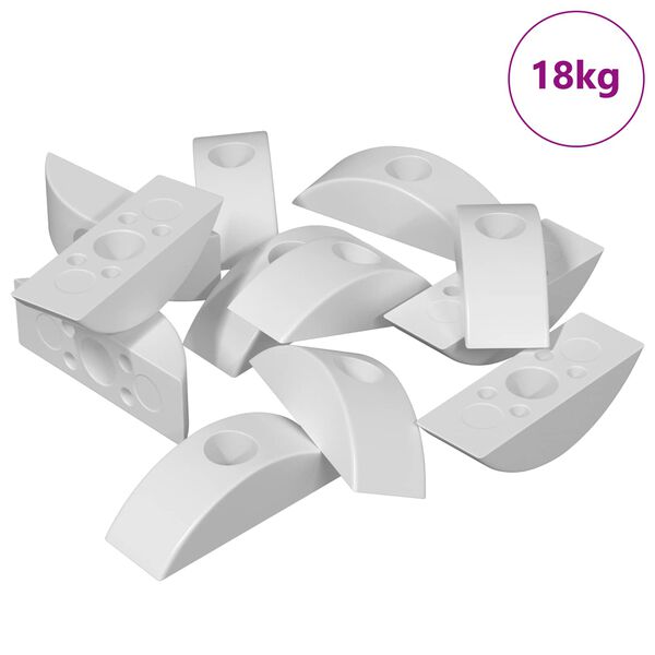 vidaXL Halbmond Waschscheibe 18 pcs Wei&szlig; M6 Polypropylen