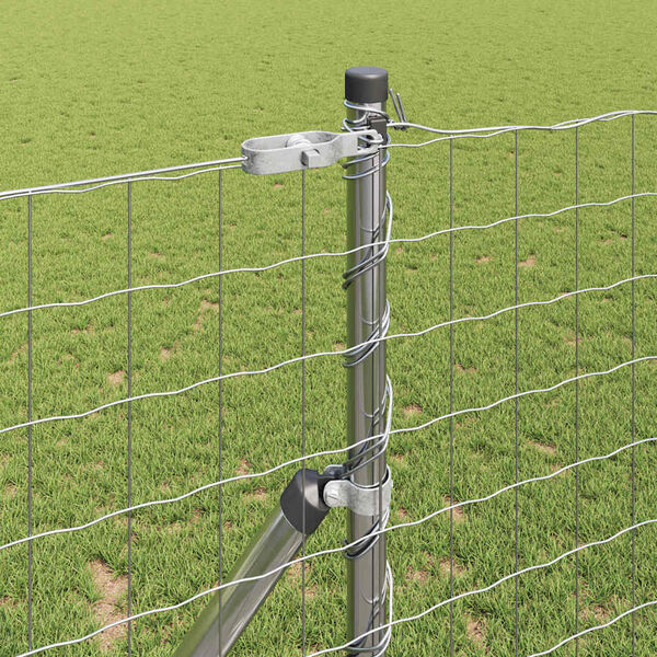 vidaXL Zaun mit Pfosten Silber 1 x 10 m Stahl und PVC