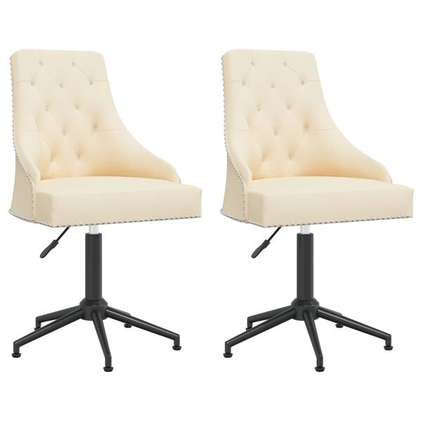 vidaXL Esszimmerst&uuml;hle 2 Stk. Drehbar Creme Samt