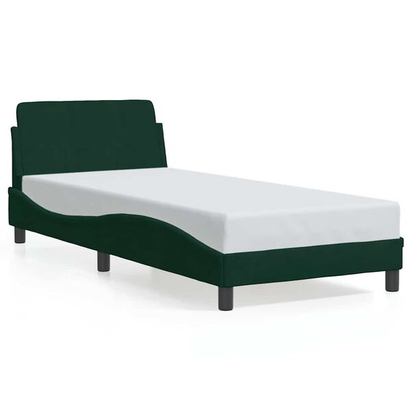 vidaXL Bettgestell "Dover" Dunkelgr&uuml;n 90x190 cm Samt