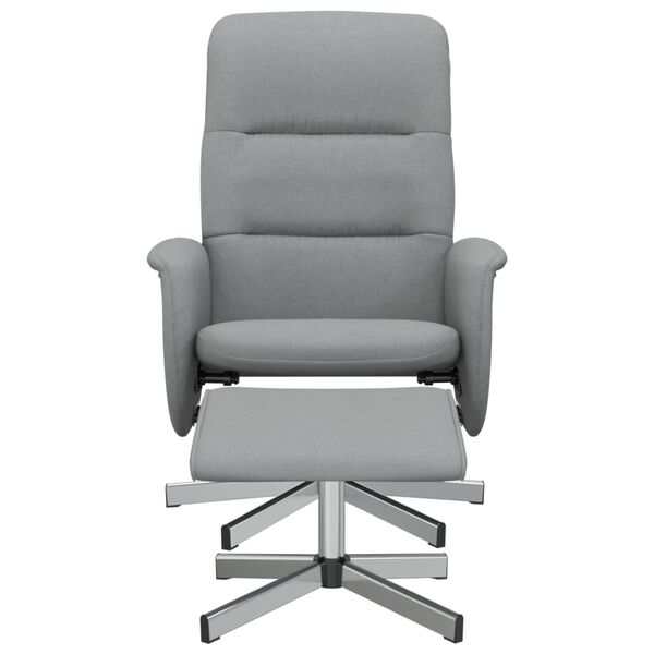 vidaXL Relaxsessel mit Fu&szlig;hocker Hellgrau Stoff