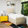 vidaXL Boxspringbett mit Matratze Creme 90x200 cm Stoff