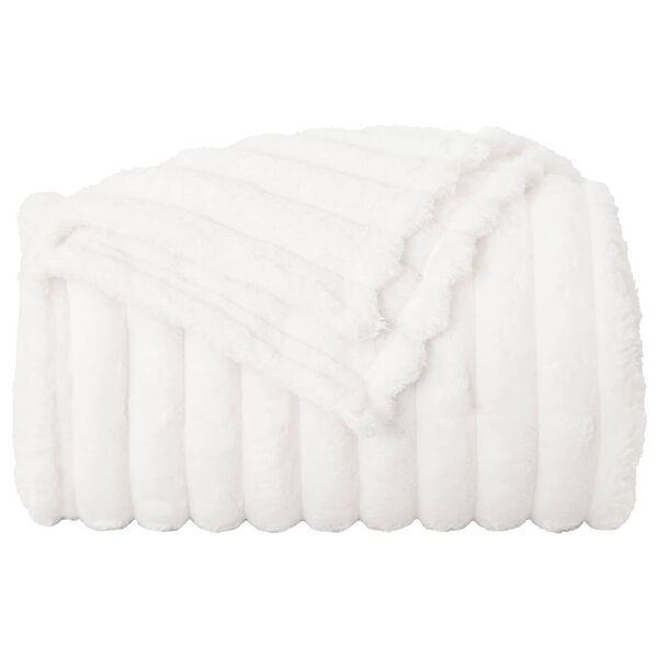 vidaXL &Uuml;berwurfdecke Wei&szlig; 240 x 220 cm Fleece