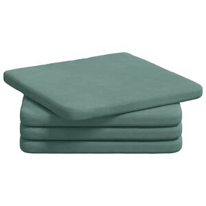 vidaXL Sitzkissen 4 stk. Samt Meergr&uuml;n 40 x 40 x 3 cm