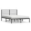 vidaXL Bettgestell mit Kopfteil Metall Schwarz 160x200 cm