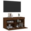 vidaXL TV-Wandschrank mit LED-Leuchten Braun Eichen-Optik 80x30x40 cm
