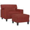 vidaXL Sessel mit Hocker Weinrot 60 cm Kunstleder