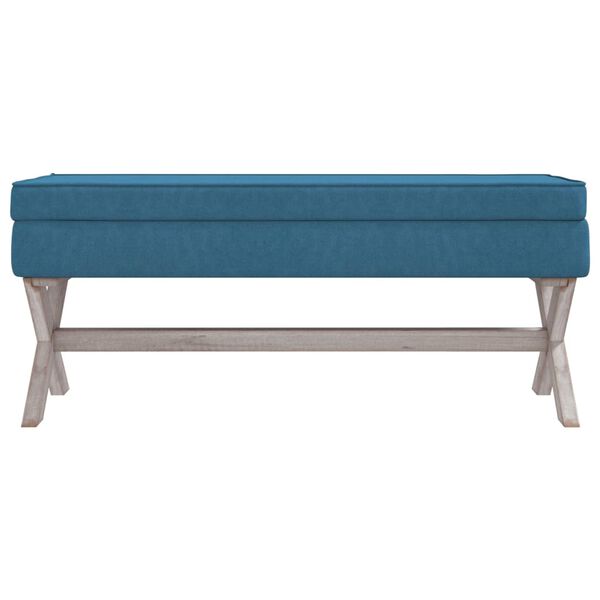 vidaXL Hocker mit Stauraum Blau 110x45x49 cm Samt