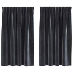 vidaXL Verdunkelungsvorh&auml;nge 2 pcs Dunkelgrau 140 x 140 cm Samt