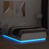 vidaXL Bettgestell mit LED Wei&szlig; 160x200 cm Holzwerkstoff