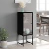 vidaXL Beistellschrank mit Glast&uuml;r Schwarz 35x37x100 cm