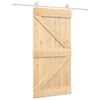 vidaXL Schiebet&uuml;r Nat&uuml;rlich und Wei&szlig; 100 x 210 cm Massives Kiefernholz
