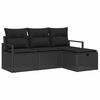 vidaXL Gartensofa-set 4 stk. Schwarz Poly-Rattan