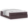 vidaXL Ottoman-Bett mit Matratze Dunkelbraun 140x190 cm Stoff