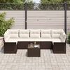 vidaXL Gartensofa-set mit Kissen 8 pcs Braun Poly-Rattan