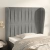 vidaXL Kopfteil mit Ohren Hellgrau 93x23x118/128 cm Samt