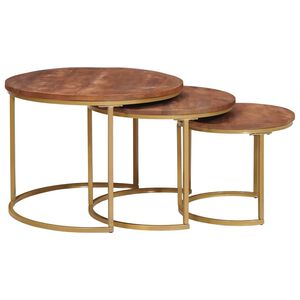 vidaXL Nesting-Couchtische 3 stk. Honigbraun 60 x 60 x 45 cm
