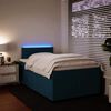 vidaXL Boxspringbett mit Matratze Blau 120x200 cm Samt