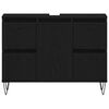 vidaXL Waschbeckenschrank mit Tür Schwarz Eichen-Optik 80 x 33 x 60 cm