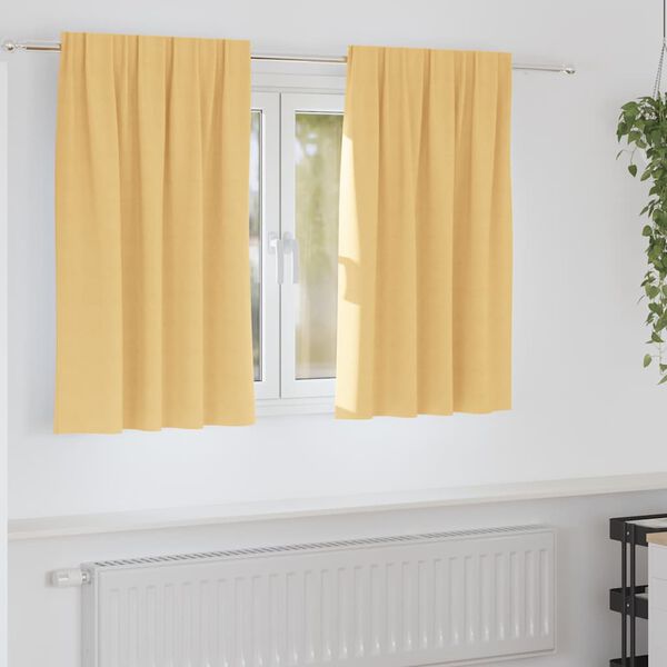 vidaXL Verdunkelungs-Vorh&auml;nge mit Ringen 2 pcs Beige 140 x 140 cm