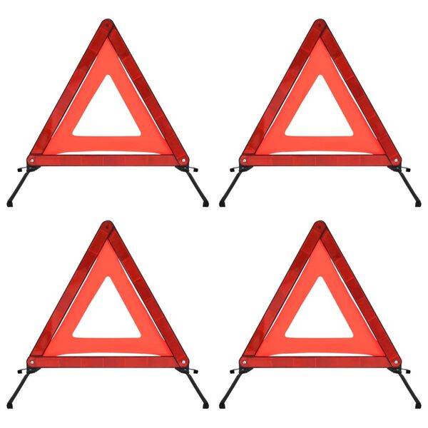 vidaXL Verkehrswarndreiecke 4 Stk. Rot 56,5x36,5x44,5cm
