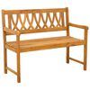 vidaXL Bank Outdoor Natur 110 x 55,5 x 90 cm Massivholz Akazie