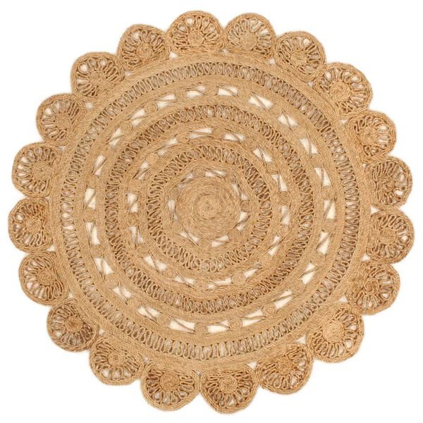 vidaXL Teppich Jute Handgeflochten 150 cm Rund