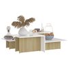 vidaXL Couchtische 2Stk. Sonoma-Eiche Wei&szlig; 111,5x50x33cm Holzwerkstoff