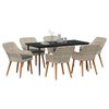 vidaXL Garten Essgruppe mit Kissen 7 pcs Hellgrau Poly-Rattan