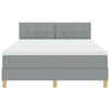 vidaXL LED Boxspringbett mit Matratze Hellgrau 140 x 190 cm Stoff
