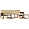 vidaXL Outdoor-Sofagarnitur 4 Stk. Natur und Beige