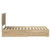 vidaXL Bettrahmen Sonoma Eiche und Silber 75 x 190 cm Holzwerkstoff
