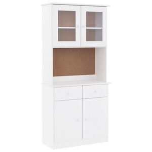 vidaXL Highboard ALTA Wei&szlig; 77x35x165 cm Massivholz Kiefer