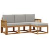 vidaXL Outdoor-Sofagarnitur 4 stk. Natur und Hellgrau Polyester