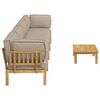 vidaXL Sofa Set mit Kissen Uni 5 pcs Taupe Massivholz Akazie