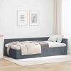 vidaXL Eckbettgestell mit Kopfteil Dunkelgrau 90 cm x 200 cm