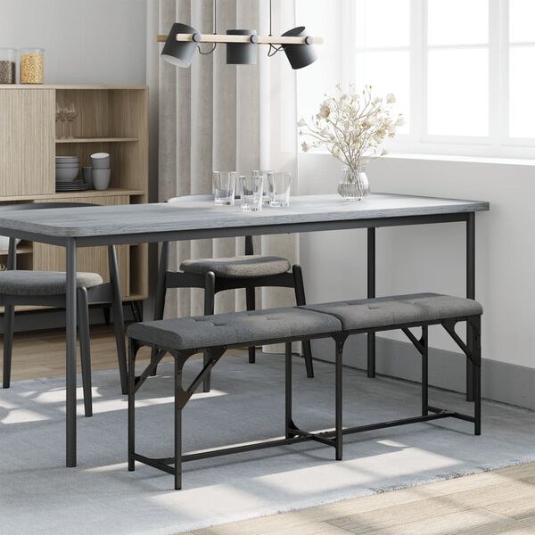 vidaXL Essbank Dunkelgrau 124x32x45 cm Stahl und Stoff
