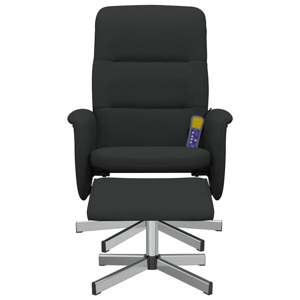 vidaXL Massagesessel mit Fu&szlig;hocker Schwarz Stoff