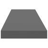 vidaXL Schweberegale 2 Stk. Hochglanz-Grau 90x23,5x3,8 cm MDF