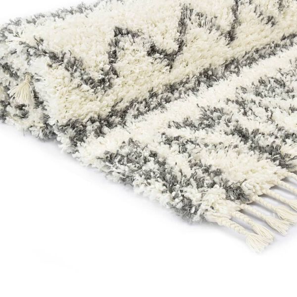 vidaXL Berberteppich Hochflor PP Beige und Grau 160&times;230 cm