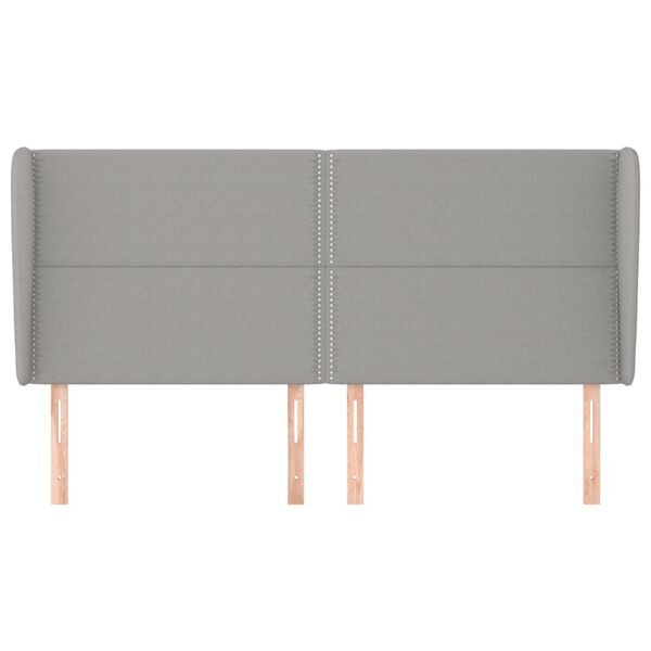 vidaXL Kopfteil mit Ohren Hellgrau 183x23x118/128 cm Stoff