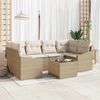 vidaXL Sofa Set mit Kissen 7 pcs Beige und Creme Poly Rattan