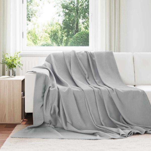 vidaXL &Uuml;berwurfdecke Grau 240 x 220 cm Fleece