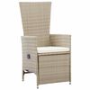 vidaXL Garten Essgruppe mit Kissen 7 pcs Beige Poly-Rattan