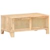 vidaXL Couchtisch 90x50x40 cm Mango Massivholz und Rohrgeflecht