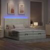vidaXL Ottoman-Bett mit Matratzen & LEDs Hellgrau 160x200 cm Samt